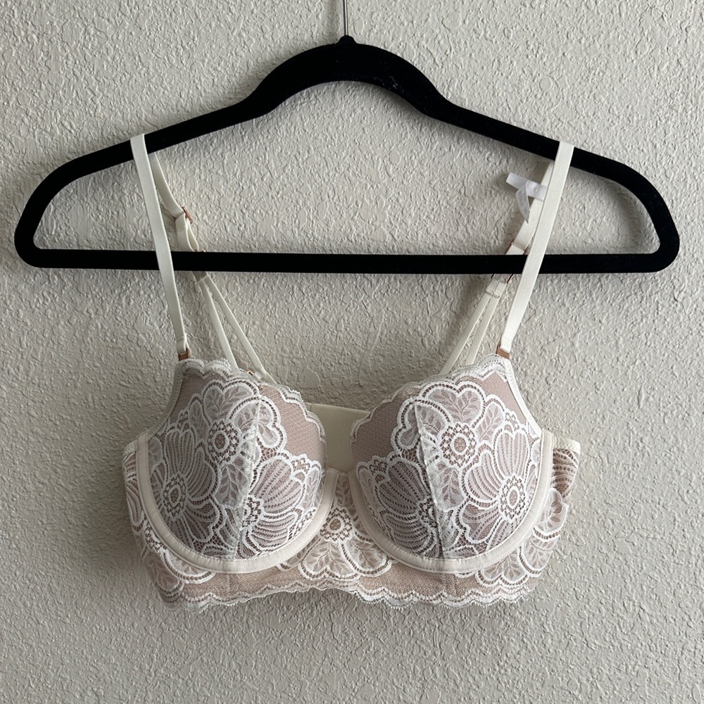 Aerie Balconette Lace Bra - Cream